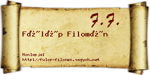 Fülöp Filomén névjegykártya